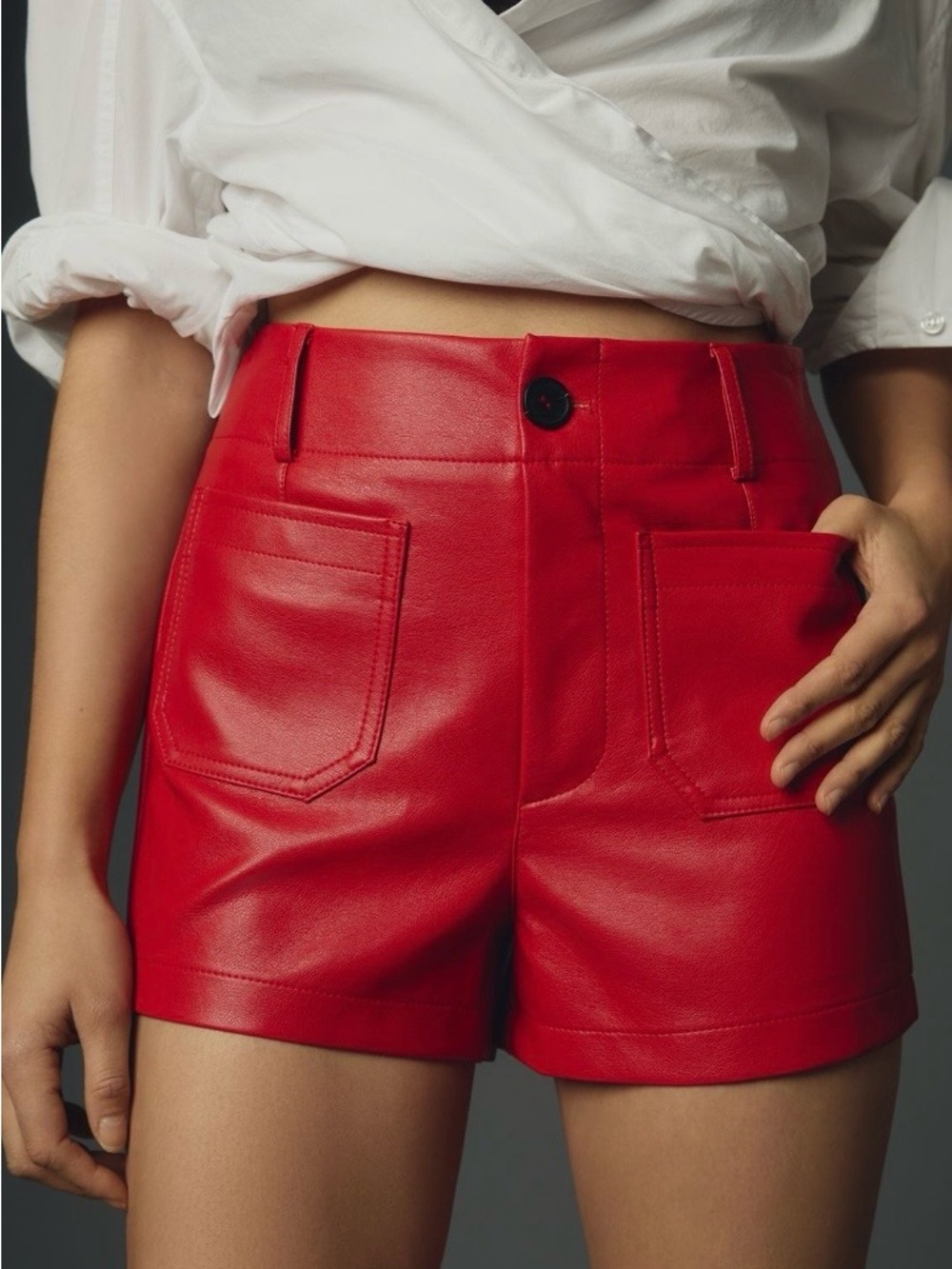 Anthropologie Colette Faux Leather Shorts Size 30 NWT